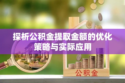 顺德探析公积金提取金额的优化策略与实际应用