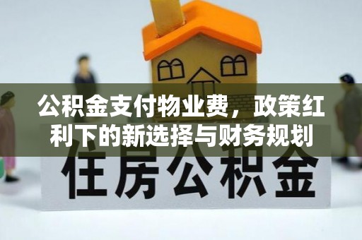 顺德公积金支付物业费，政策红利下的新选择与财务规划